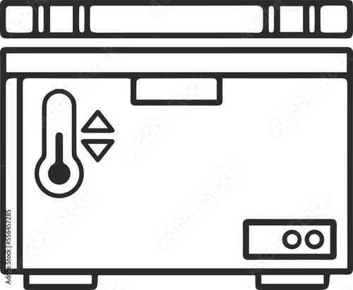 Freezer control icon, temperature controller icon black vector