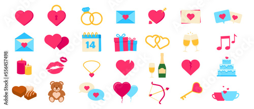 Valentine's day. Icons collection. Valentine decorations.