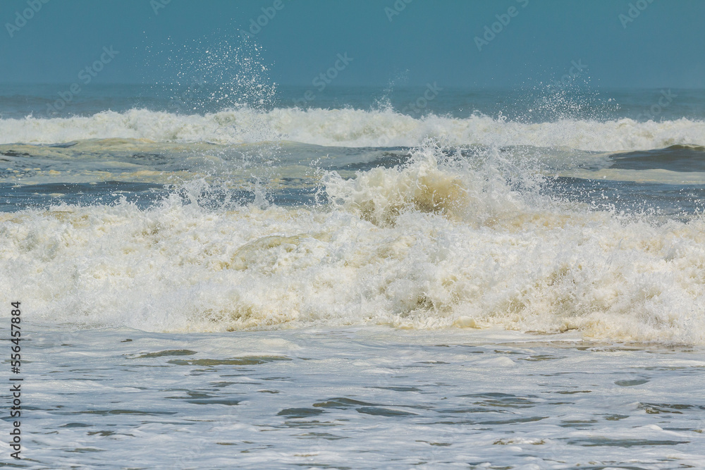 Fototapeta premium Rough waves of the Atlantic Ocean ,Walvis Bay. Swakopmund, Namibia.