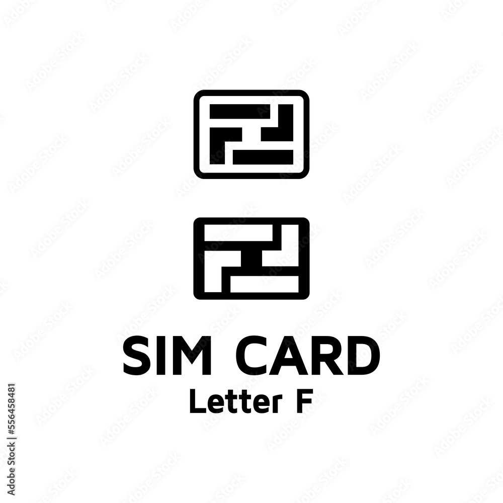 f logo design geometric shape with technology sim card concept f logo design geometric shape with technology sim card concept