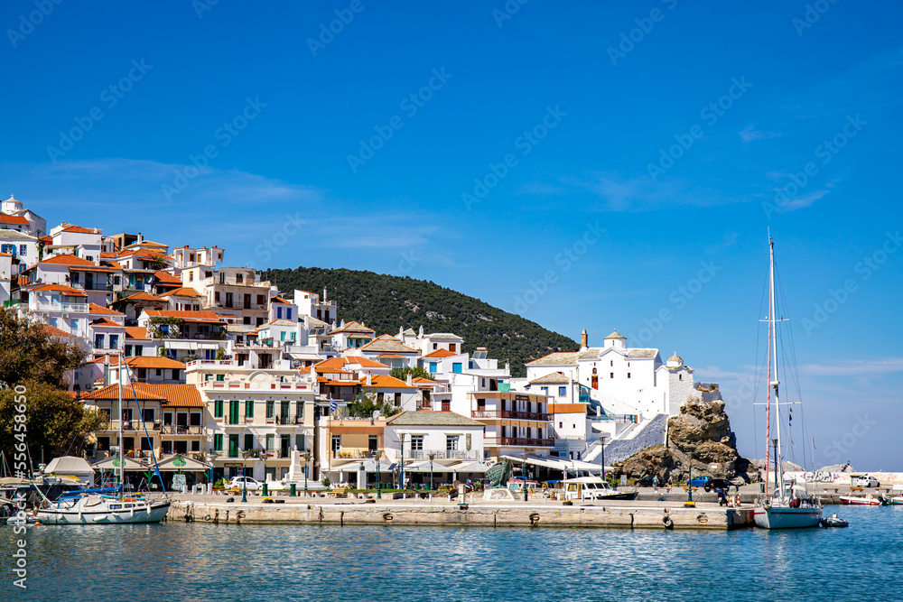 Skopelos town on Skopelos island, Greece