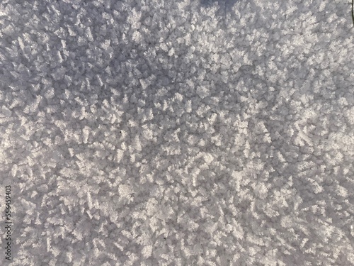surface with frozen white ice crystals