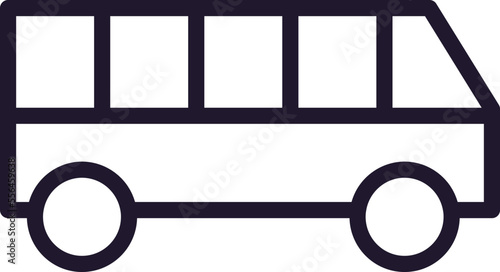 Education sign. Vector symbol drawn in trendy line style. Perfect for mobile apps, online shops, stores, adverts, UI. Editable stroke. Line icon of school bus