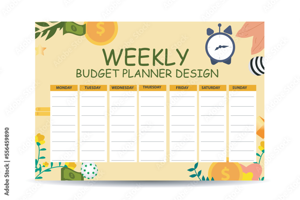 Modern design Vector planner pages templates. Daily, weekly, monthly ...