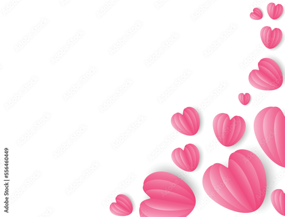 Red, and pink flying hearts isolated on sweet pink background. Vector illustration Red, and pink flying hearts isolated on sweet pink background. Vector illustration