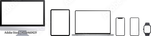Mockup device set. Device screen mockup. Realistic devices.