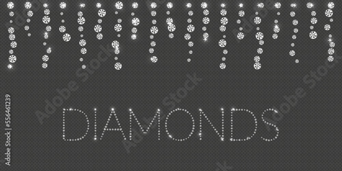 diamond decoration, vector illustration with shine, isolated