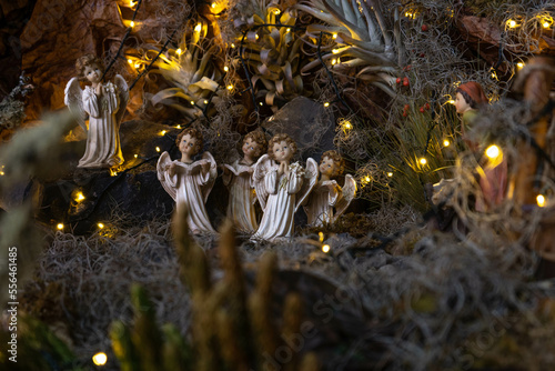 Christmas nativity scene with small figures