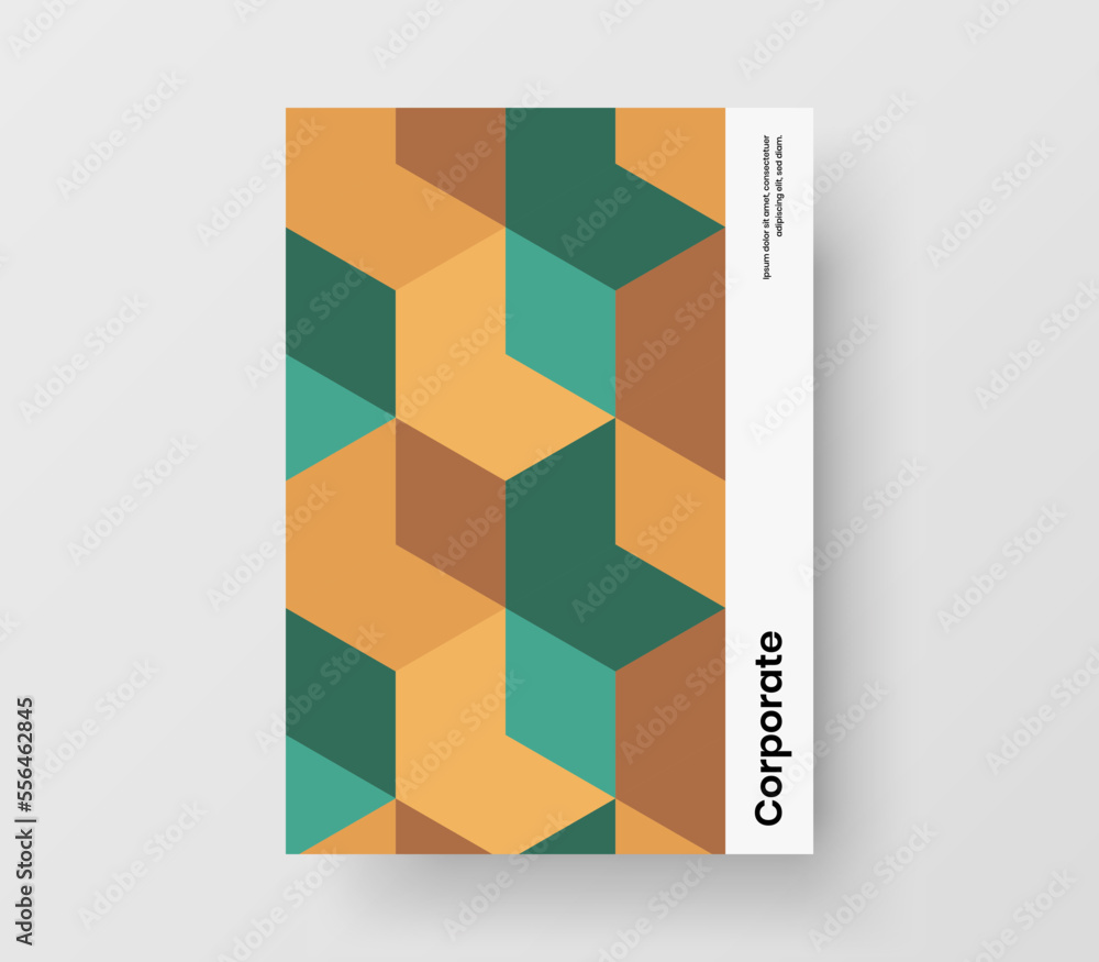 Colorful mosaic shapes corporate identity layout. Trendy cover vector design illustration.