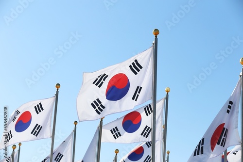 The Korean flag photographed at the Independence Hall of Kore