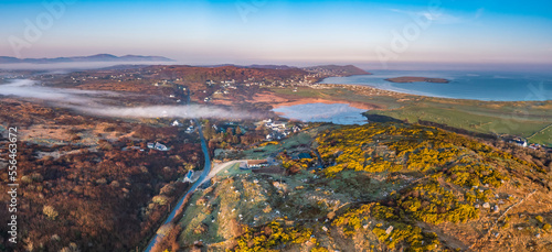 Aerial view of Clooney Lake in Narin and Portnoo, County Donegal - Ireland photo
