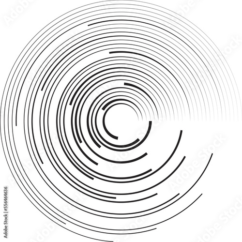 Lines in Circle Form . Spiral Vector Illustration .Technology round Logo . Design element . Abstract Geometric shape . 