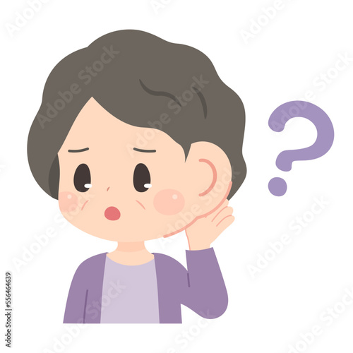 難聴_聞こえないおばあちゃんのイラスト