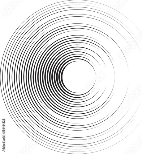 Lines in Circle Form . Spiral Vector Illustration .Technology round Logo . Design element . Abstract Geometric shape . 