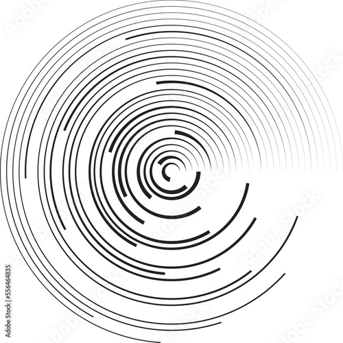 Lines in Circle Form . Spiral Vector Illustration .Technology round Logo . Design element . Abstract Geometric shape . 