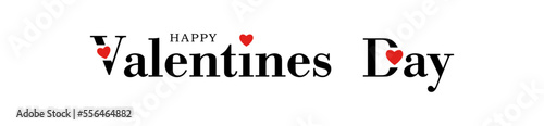 Lettering Happy Valentines Day banner on white background.