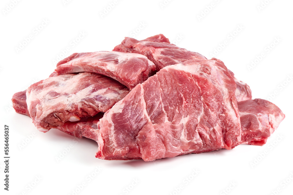 Fresh raw pork ribs, isolated on white background. Fresh raw pork ribs, isolated on white background.