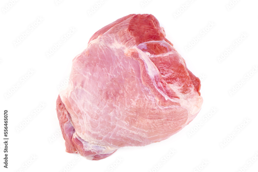 Pork ham meat, isolated on white background. Pork ham meat, isolated on white background.