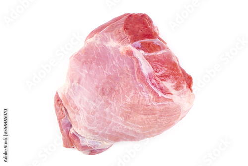 Pork ham meat, isolated on white background.