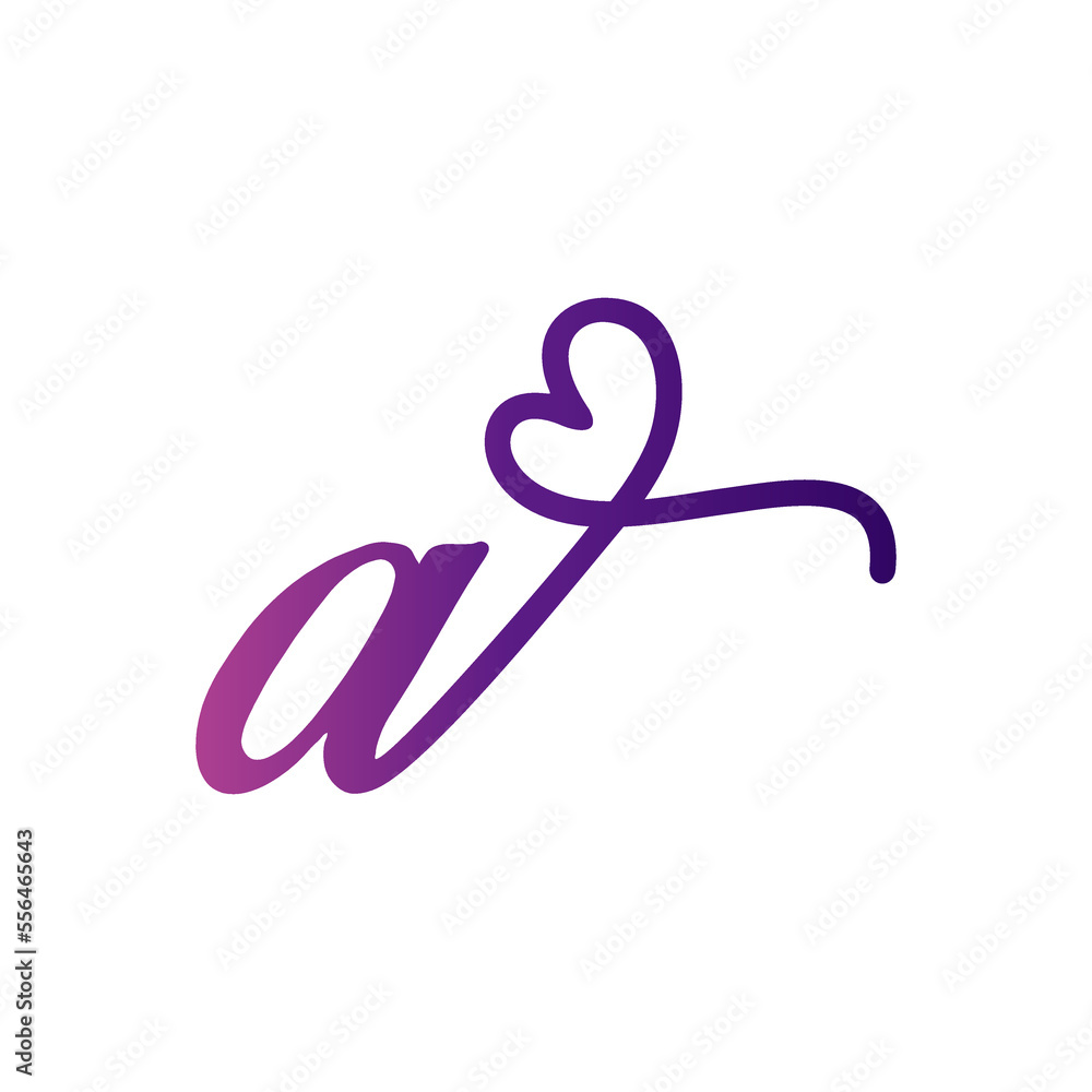 Initial A logo vector design, abstract art heart Initial A logo vector design, abstract art heart