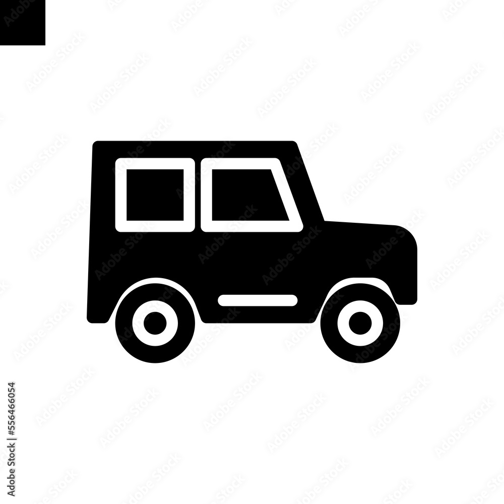 jeep icon solid style vector