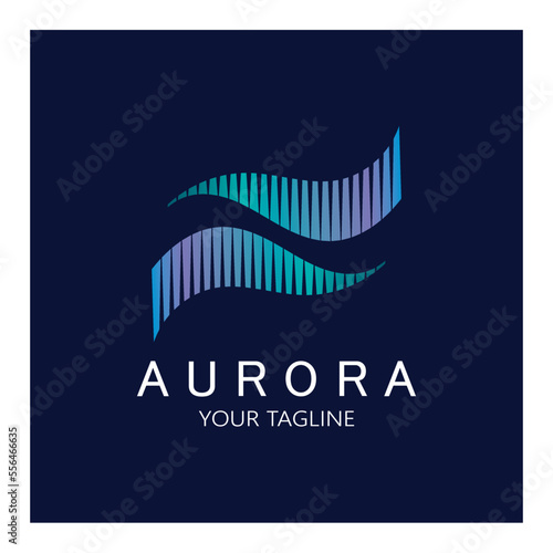 aurora logo design icon illustration vector template