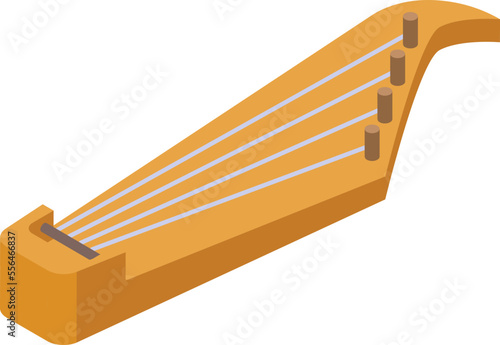 Kantele icon isometric vector. Music instrument. Folk kannel