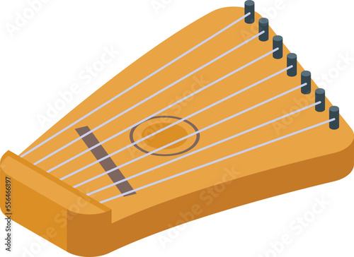 Kantele gusli icon isometric vector. Music instrument. Folk violin