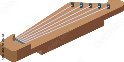 Zither kantele icon isometric vector. Gusli music. Instrument violin