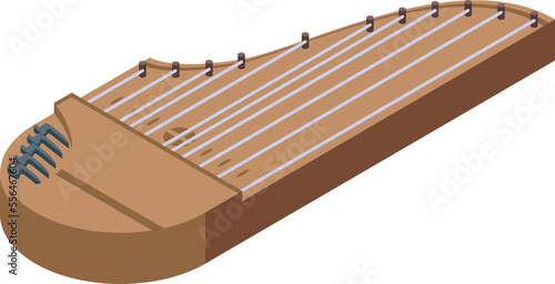 String kantele icon isometric vector. Music instrument. Chord lute