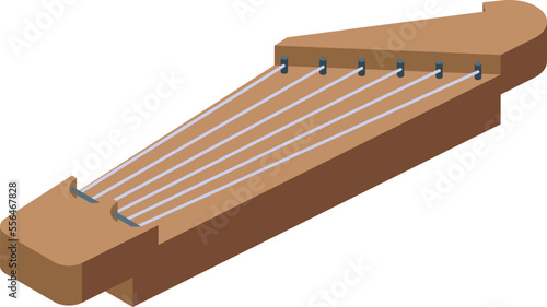 Classic kantele icon isometric vector. Music instrument. Harp traditional