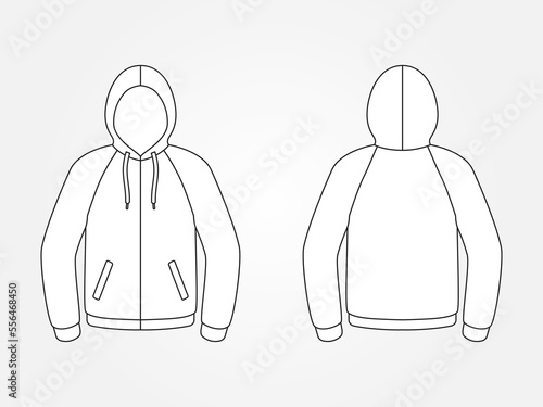 Art illustration design clothes concept fashion wear isolated mock up of hoodie jacket with side pocket