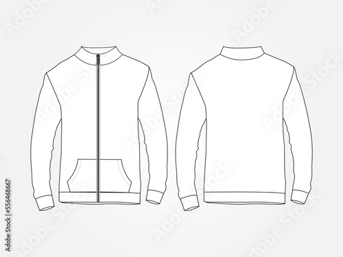 Art illustration design clothes concept fashion wear isolated mock up of jacket track top sport zipper