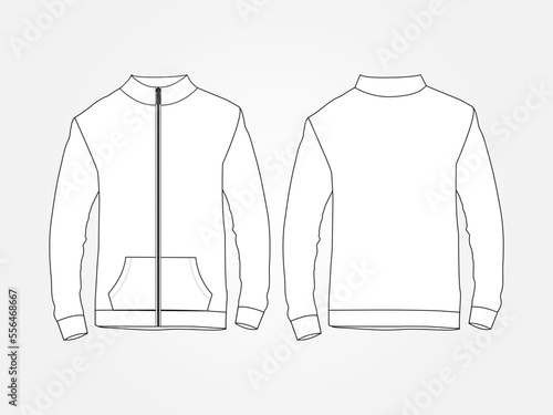 Art illustration design clothes concept fashion wear isolated mock up of jacket track top sport zipper