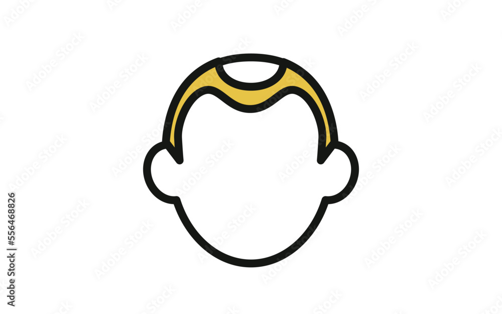 髪の毛が薄くなった男性(ハゲ)のアイコン、AGAのイメージ 髪の毛が薄くなった男性(ハゲ)のアイコン、AGAのイメージ