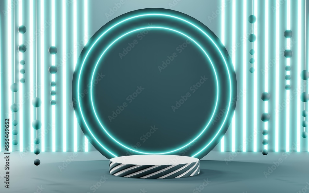 3D render of Podium background in blue tones for displaying cream products. cosmetics 3D render of Podium background in blue tones for displaying cream products. cosmetics