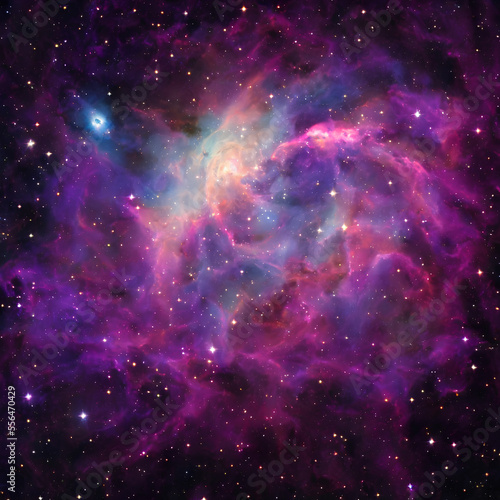 Space nebula in galaxy or universe as wallpaper background, AI generator