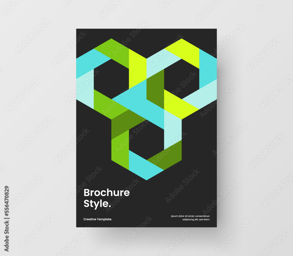 Fototapeta premium Colorful mosaic tiles brochure template. Creative booklet vector design concept.