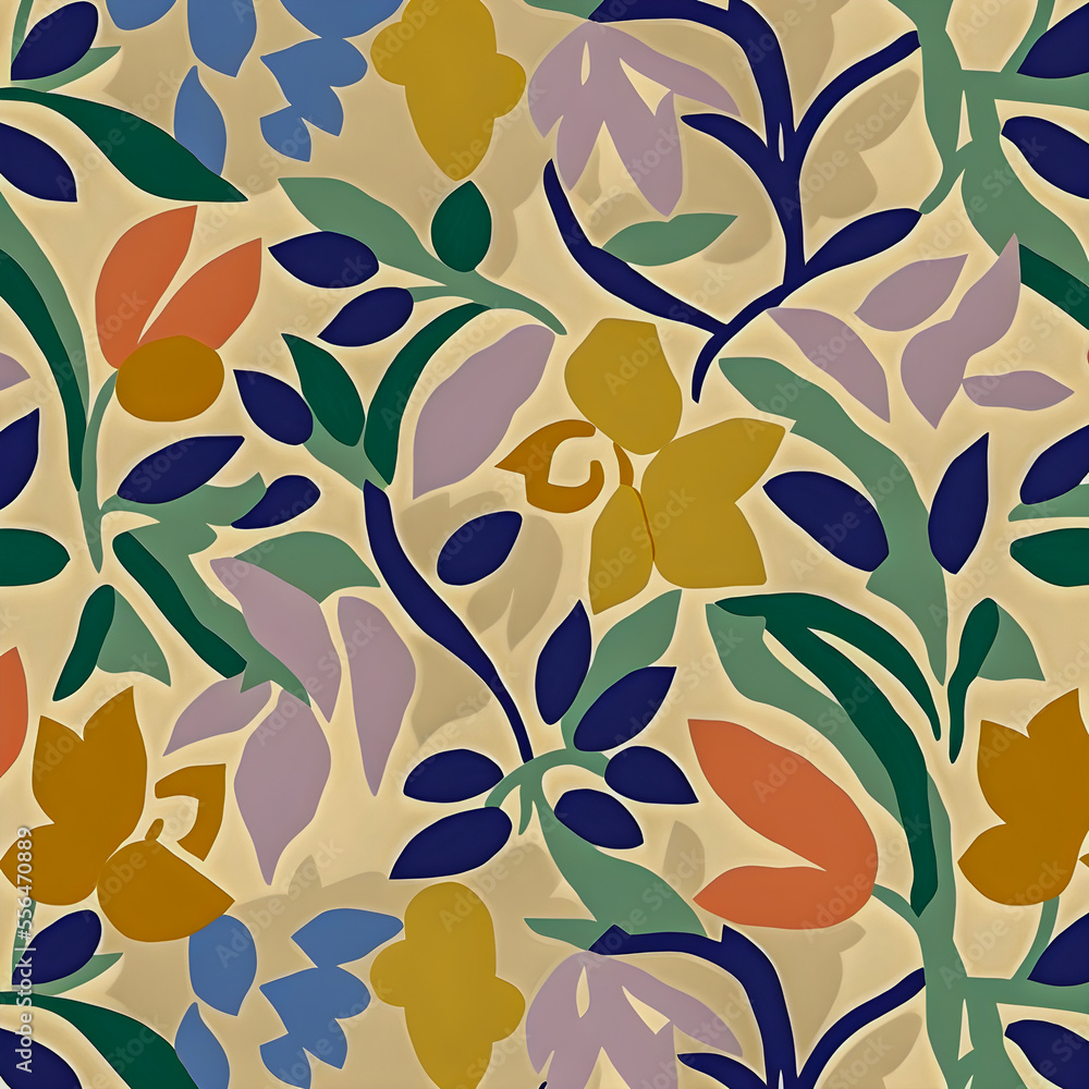 Floral pattern, Flat design style, retro illustration Floral pattern, Flat design style, retro illustration