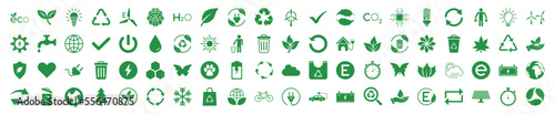 Set of ecology sign icon. Ecology icon collection EPS10 - Stock Vector