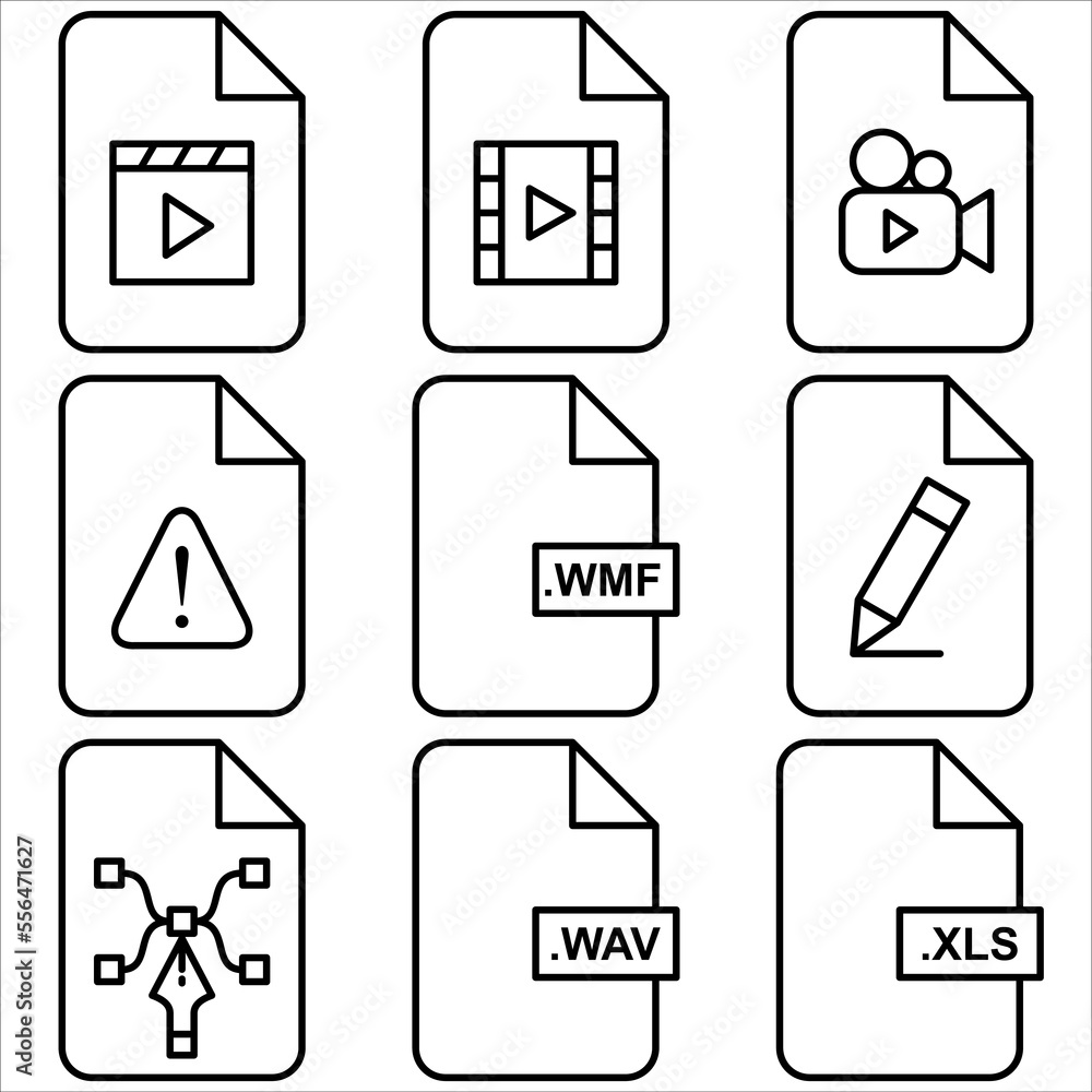 File icon outline style part one File icon outline style part one