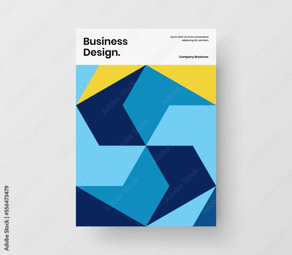 Fototapeta premium Abstract flyer design vector concept. Simple geometric pattern poster illustration.
