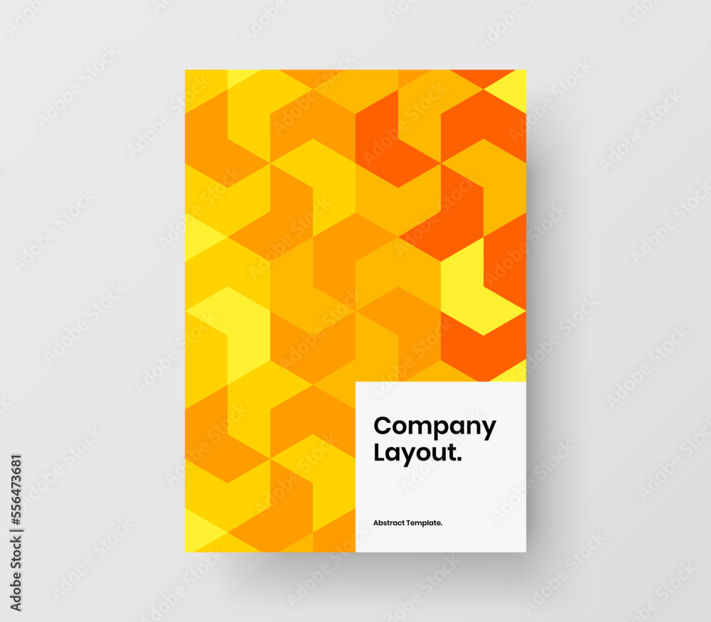 Premium placard A4 design vector layout. Creative geometric shapes leaflet template.