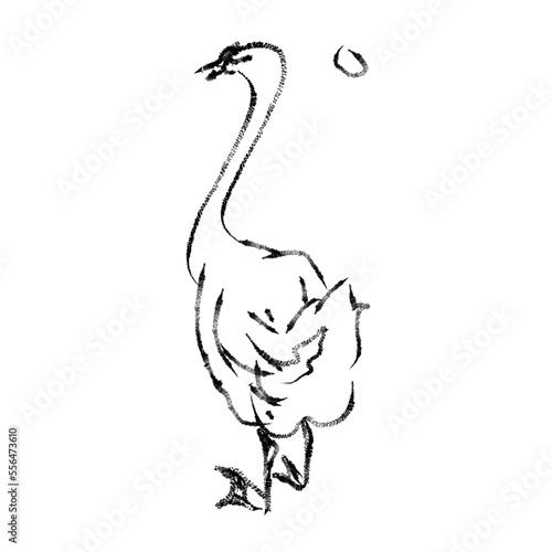 Wallpaper Mural 鳥と月　線画 Torontodigital.ca