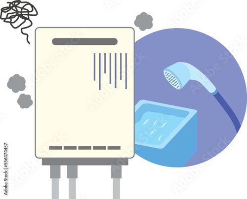 こわれた給湯器