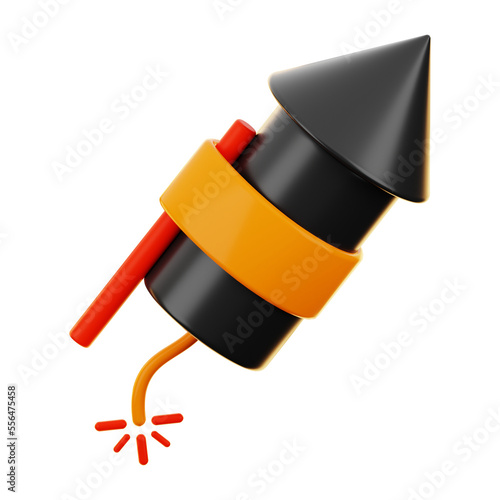 Premium Chinese New Year fireworks icon 3d rendering on isolated background