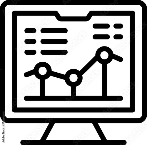 Revenue agency monitor graph icon outline vector. Digital seo. Global company
