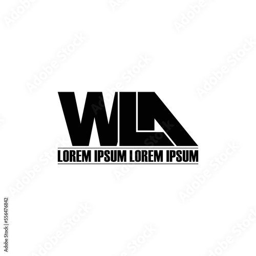 Letter WLA simple logo design vector