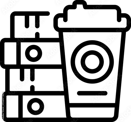Book student club icon outline vector. Study literature. Group learn