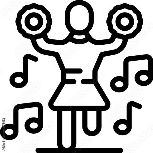 Dance student club icon outline vector. Study book. Learn group